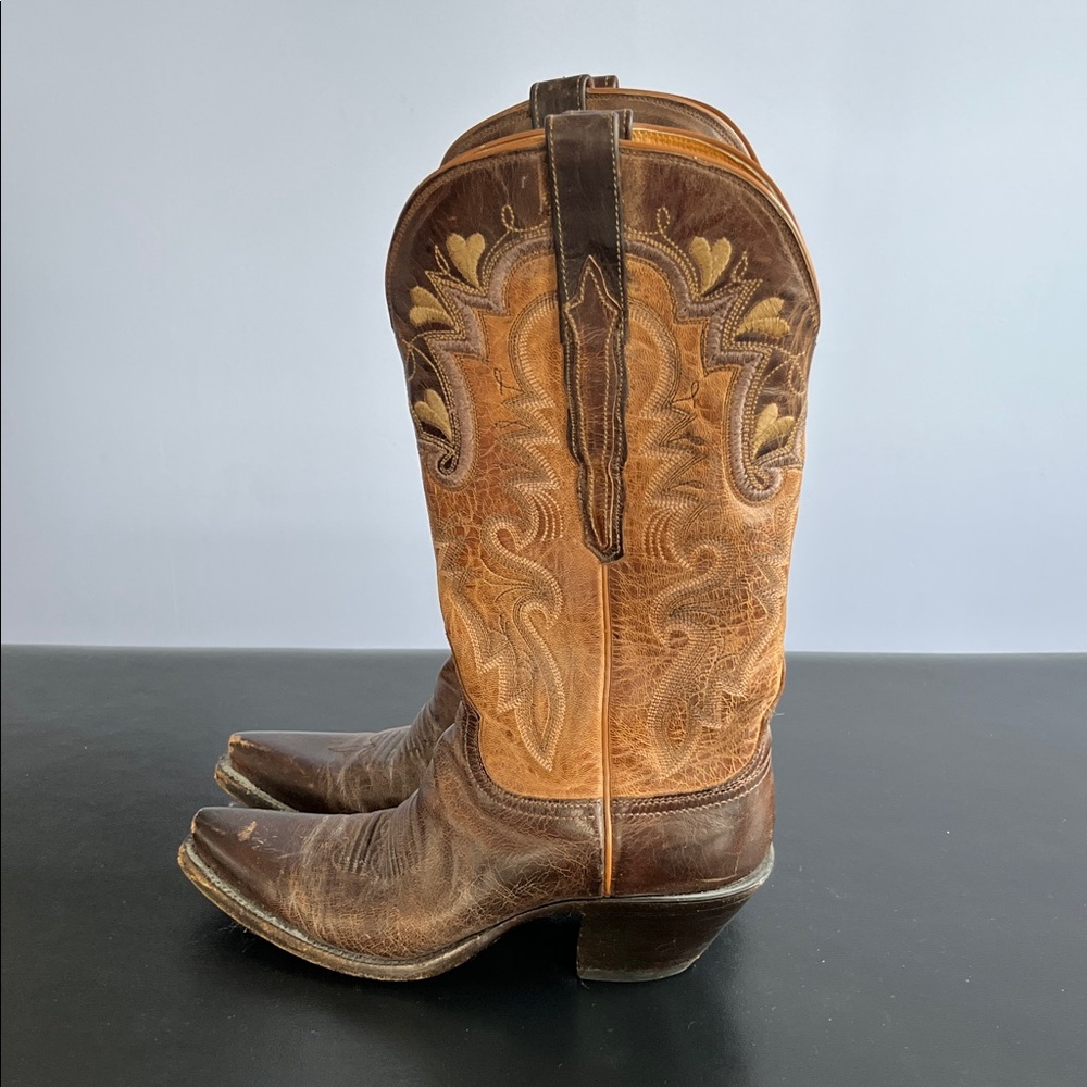 Lucchese Two-Tone Leather Heeled Boots